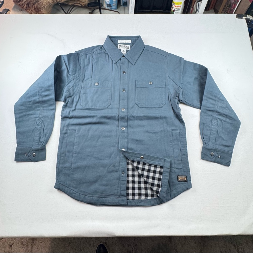OLD STOCK Duluth Trading Co Men's Blue Casual Button Down Shirt HEAVY DUTY